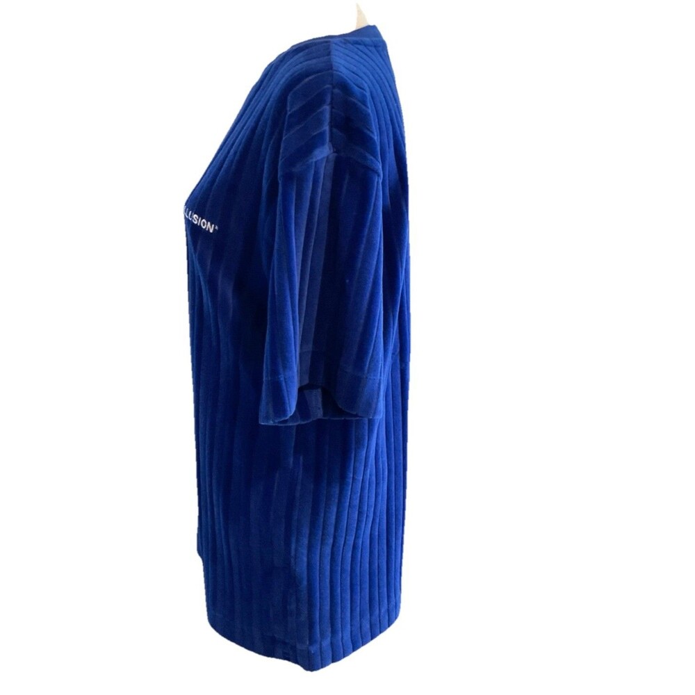 ASOS COLLUSION Blue Logo Oversized Tunic Top Size US 4 - Picture 4 of 5